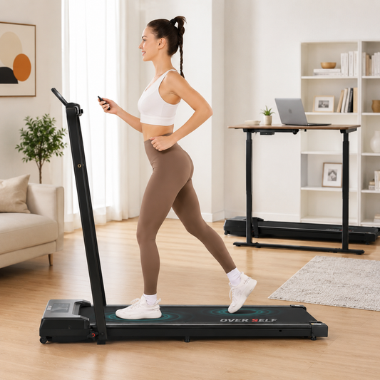 2-In-1 Portable Treadmill with Handle for Home & Office Use